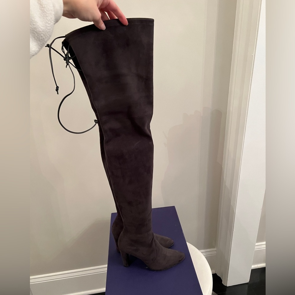 GREY OVER THE KNEE STUART WEITZMAN BOOTS